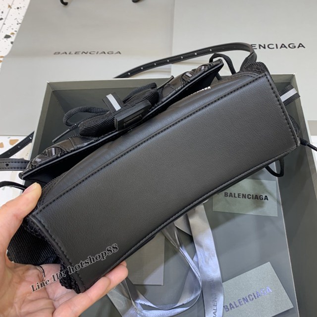 Balenciaga專櫃爆款手提肩背女包 巴黎世家鱷魚紋牛皮黑色Hourglass球鞋沙漏包 fyj1021